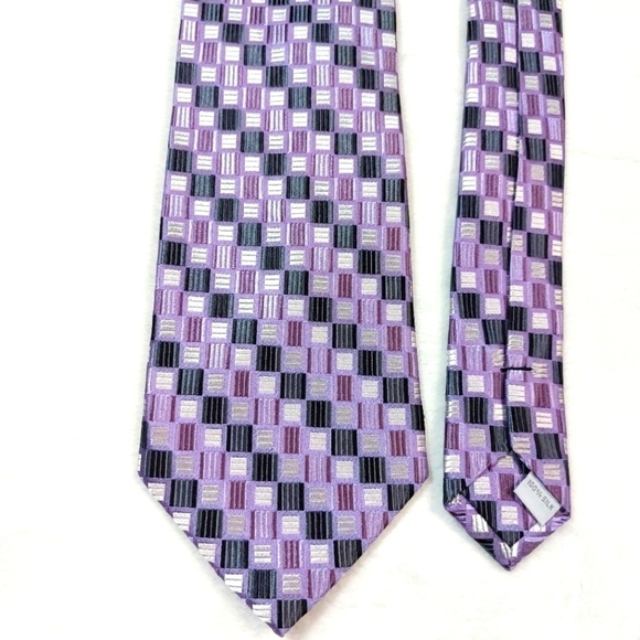 BURMA BIBAS PURPLE 100% SILK TIE - Picture 1 of 5